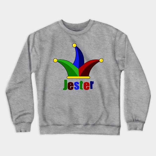 Jester with jester hat in green, blue, red, yellow and black Crewneck Sweatshirt by SHENNIX